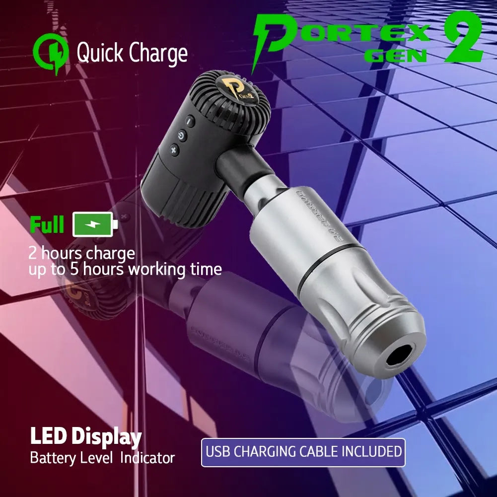 Portex Gen2 Wireless Power Supply Tattoo Battery Power Pack with LED Display for All Tattoo Machines RCA DC Connection